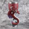 Calice da Vino in Acciaio Inossidabile Graal del Drago Scultura Tridimensionale Creativa 3D Coppa Medievale Retrò per Coppia Coppa da Vino Rosso in Resina