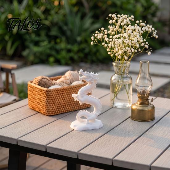 White Dragon Statue 3D Printed Chinese Figurine, Collectible Statue, PLA Figure Sculpture Feng Shui Decoration for Home Office