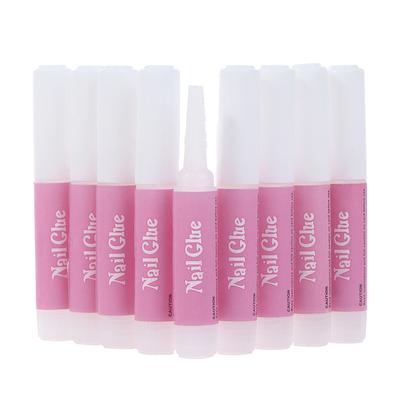 10 Stück 2 g Mini-Kleber für falsche Nägel, superstarker professioneller Nagelkleber, langlebiger Netzkleber zum Aufdrücken von Nägeln, gefälschter Kleber