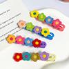 1/4Pcs Girl Hairpins Colorful Flower Decor Hair Clips Side Bang Hair Pins Plastic Material Hair Accessories