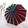 1PC Spiral Gradient Automatic Windproof Umbrella 8 Rib Portable Folding Black Iron Frame for Outdoor, Beach, Travel, Beach Umbrella,S35