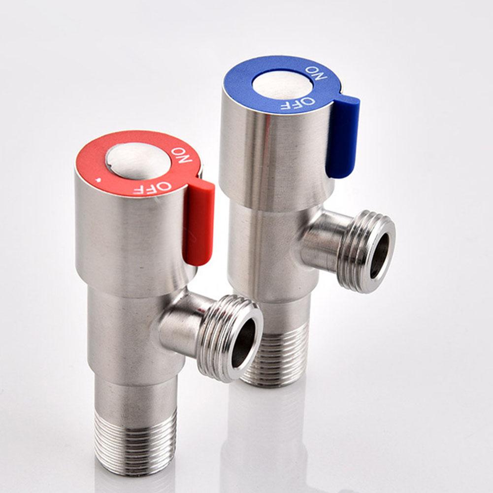 

1Pcs Stainless Steel Triangle Valve Toilet Water Stop Valve Hot And Cold Water 1/2in Outlet Inlet Water Heater Bathroom Valve Blue