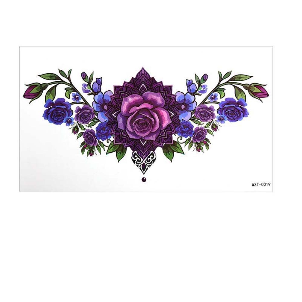 3D Texture Floral Body Art Sticker Crown Cross Wing Temporary Tattoo Instant Decals Music Festival