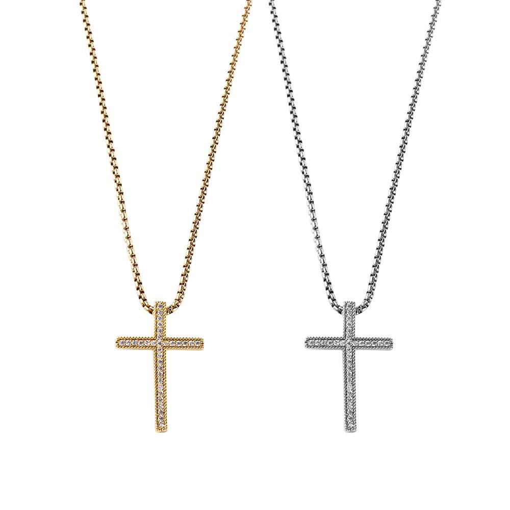 

Циркон Иисус Христианский Крест Кулон Корейский Стиль Ожерелье Мужские Ювелирные Изделия Ожерелье Из Титановой Стали
