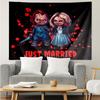Chucky And Tiffany's Wedding Tapestry Hanging for Bedroom,Livingroom, Playroom,Decor Art Room Wall Tapestry Holiday and Birthday Gifts
