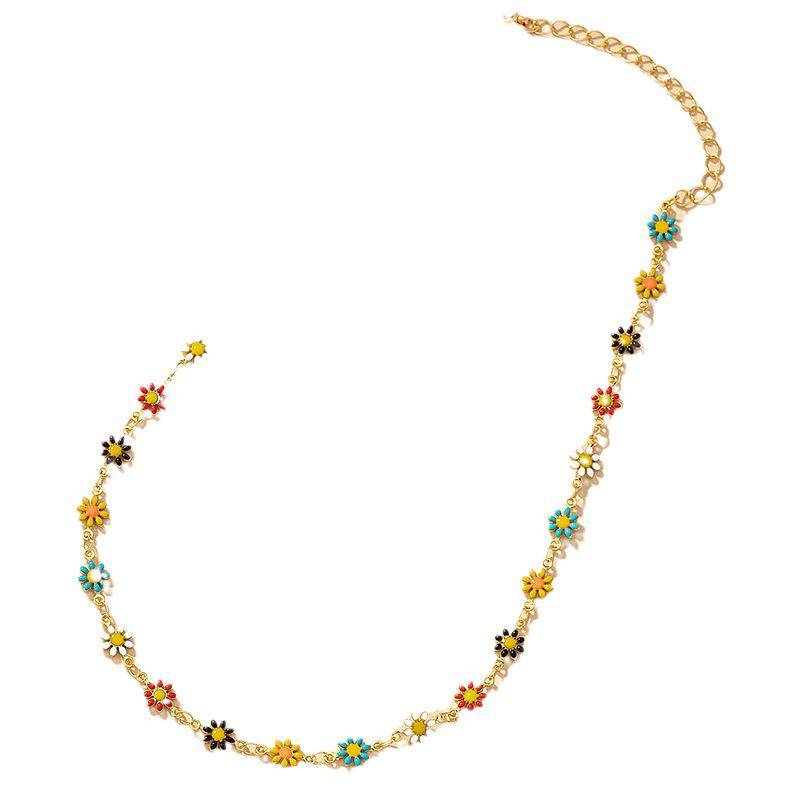 Korean Daisy Necklace: Colorful, Sweet, and Fresh Clavicle Chain for Women