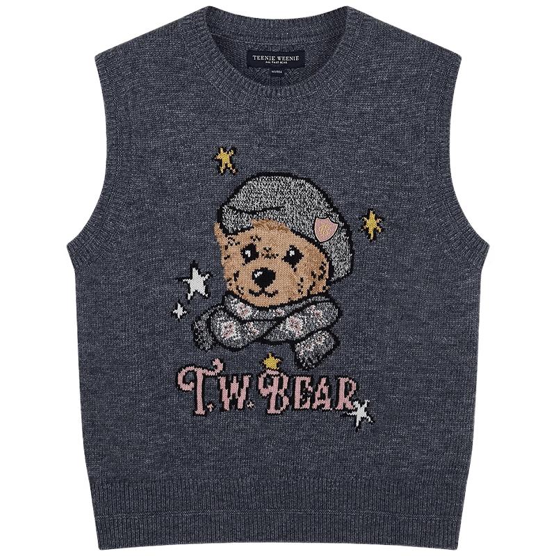 

Женский свитер без рукавов с мультяшным медведем Teenie Weenie S