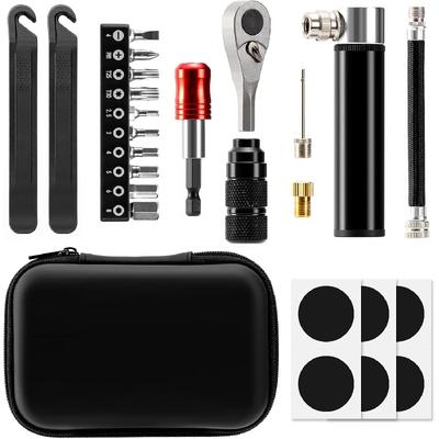 Bike Repair Tool Kit with 10 Magnetic Bits - Alloy Multitool for Bicycle, MTB, Road Cycling - Portable Multifunction Tool Set In One Safety Kit