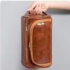 Large Capacity Travel Wash Bag PU Leather Hanging Toiletry Bag Cosmetic Makeup Bag  Outdoor