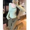 Korean Off-Shoulder Chain Pleated Long Sleeve Autumn Top
