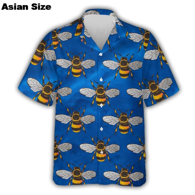 Cute Bear 3D Print Hawaiian Beach Shirts Men Women Casual Fashion Streetwear Short Sleeve Shirt Blouse Harajuku Man Clothing