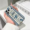 Classic Blue White Border Botanical Art Graphic Film Aesthetic Protective Shockproof Bumper Phone Case For iPhone 13 14 15 16 17 Pro Max Plus