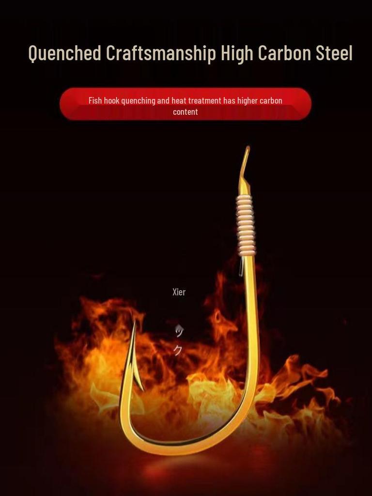 Leader Gold Kaiyu Double Hook Set: Hand-tied Fishing Hooks for Wild Fishing