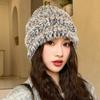 Winter Mixed Color Fisherman Hat Outdoor Cycling Ear Protection Windproof Plush Hat Warm Sweet Knitted Hat
