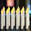 12pcs LED Electronic Candle Lights Long Pole Candle Lights Flameless Taper Christmas Decoration