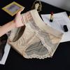 Women's Briefs Lace Sexy Breathable Seamless Ice Silk High Waists Satin Large Size Underwear