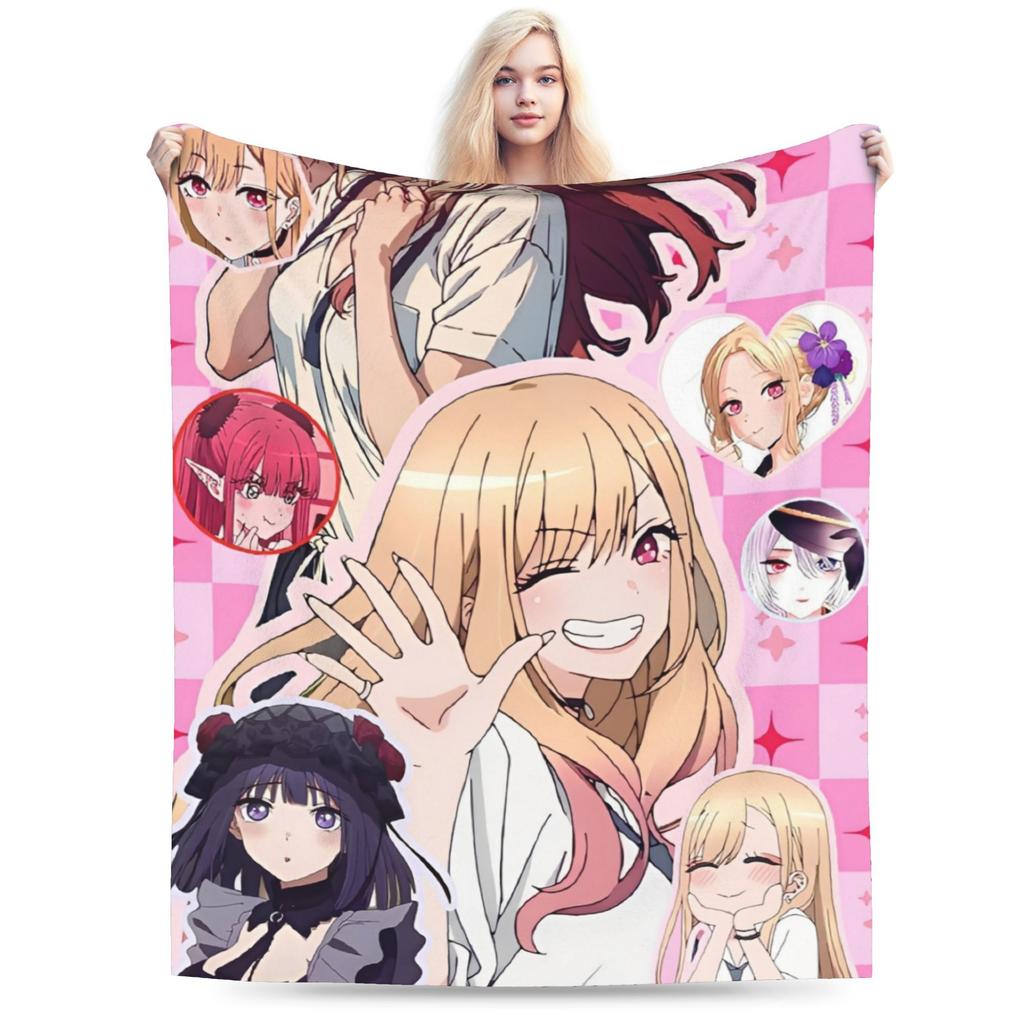 Japan Anime Marin Kitagawa Accessories Blanket Super Soft Cozy Throw Blankets for Sofa 50x60 Inches Multiple Sizes Bedspread