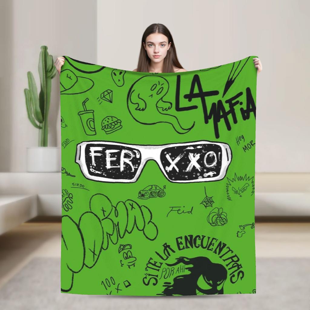 Rapper Feids Ferxxos Tour Blankets Flannel Spring Autumn Breathable Warm Throw Blankets for Bedding Office Rug Piece