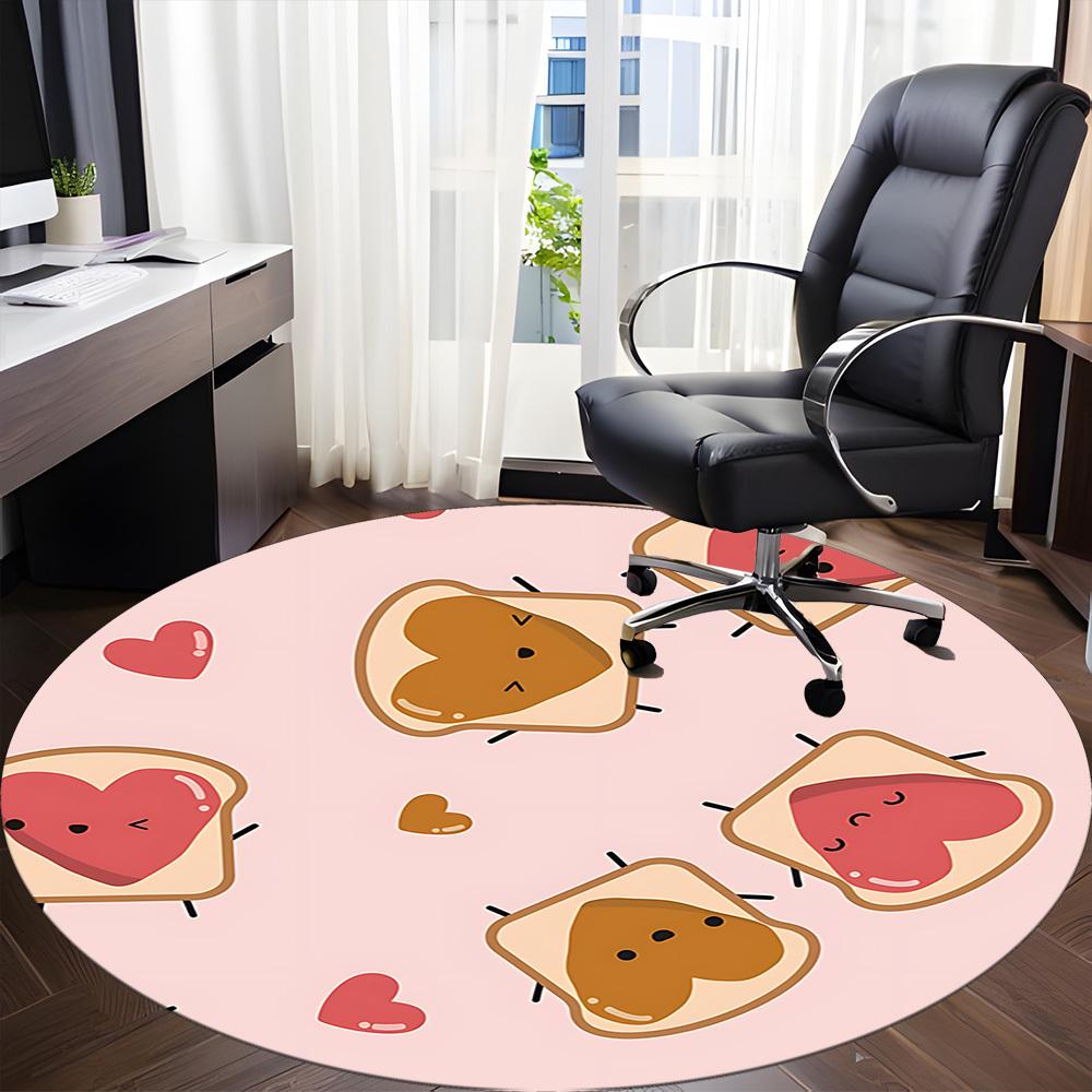 1pc Peanut Butter Sandwiches Chair Carpet for Office Non Slip, Lightweight, Machine Washable Rug for Office Holiday Decor