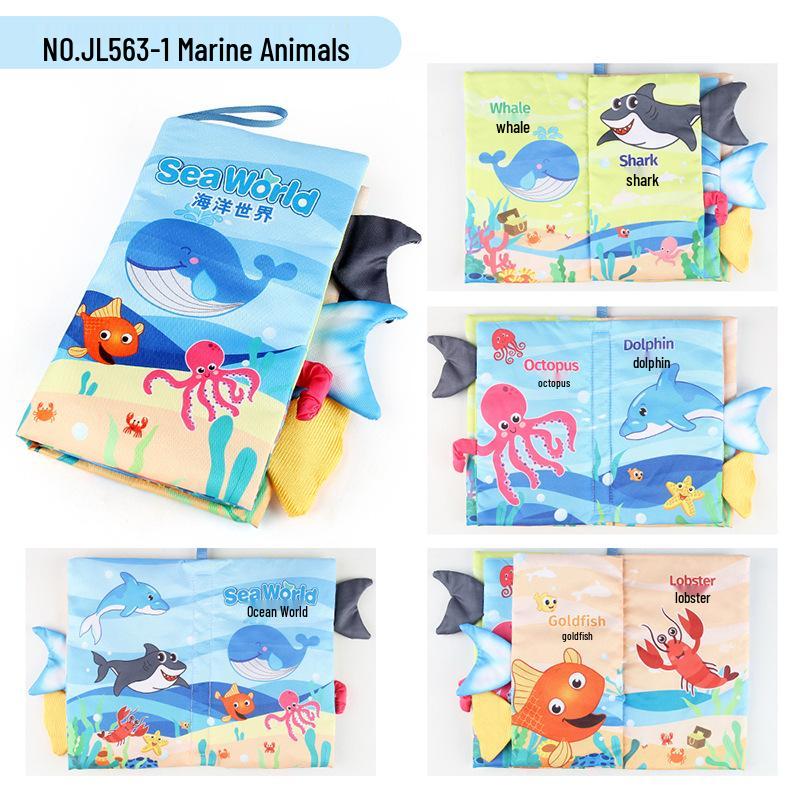 Cartea de pânză senzorială pentru bebeluși: Temă Ocean & Pădure