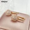 SIMJOO Rose Gold Color Fashion Flower Zircon Hollow Lettered Earrings