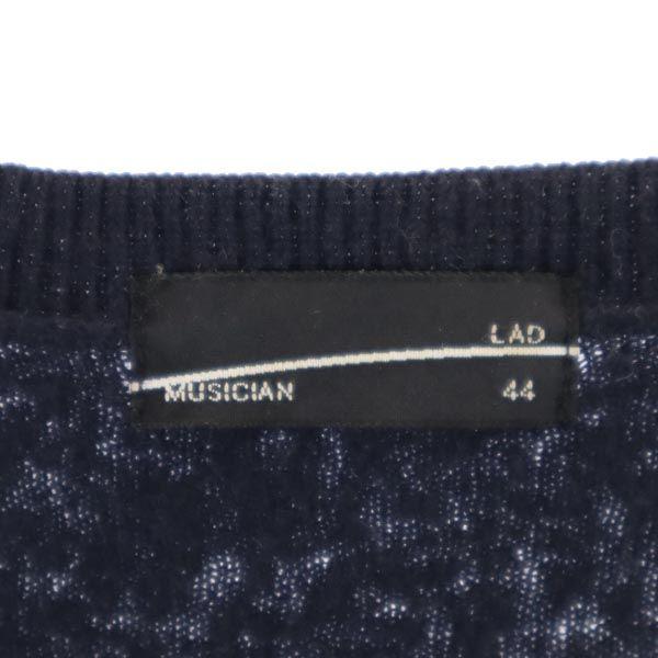 LAD MUSICIAN Long Sleeve V Neck Knit 44 Black Sweater Men's Used
