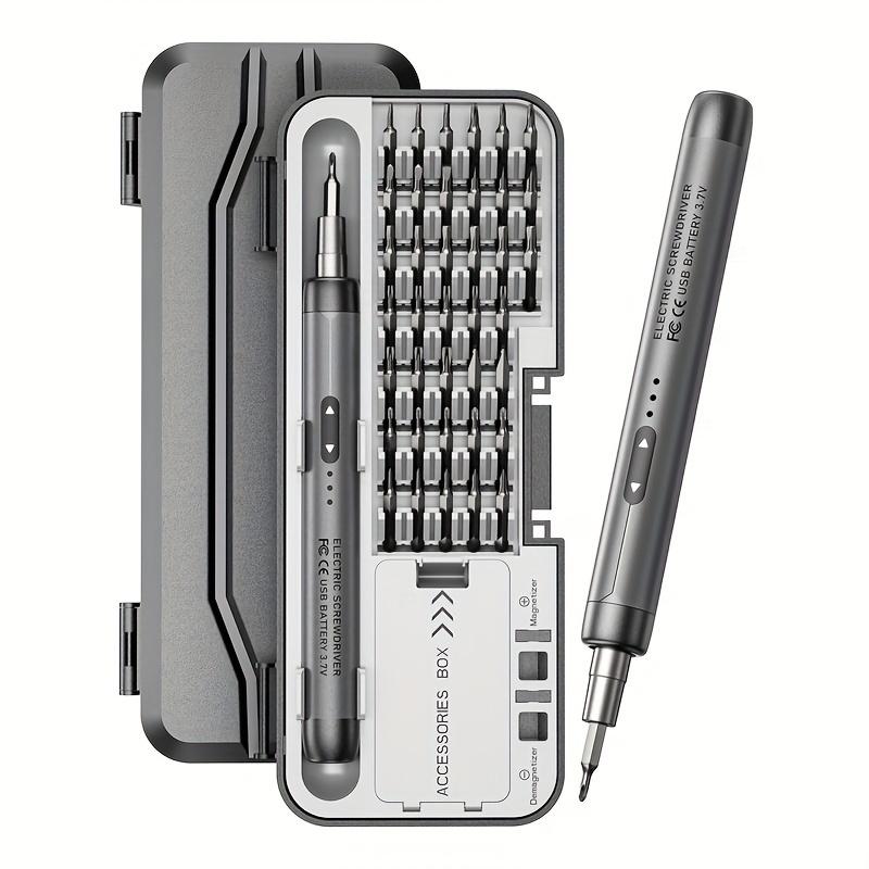 Compact Precision Electric Screwdriver Set - Quiet, Durable, Rechargeable with High Torque, 46-In-1 Multifunctional Portable Tool Kit for Car/Home Use
