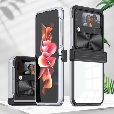 Antishockový akrylový kryt na mobilní telefon pro Samsung Galaxy Z Flip 4 5g Flip4 Zflip4 s posuvnou ochranou fotoaparátu, nárazuvzdorný kryt