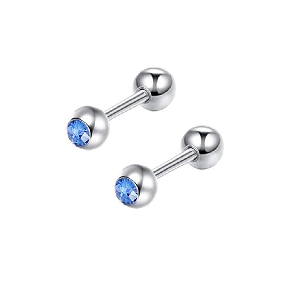 2X 6/8/10/12/14mm Barra de Aço Cartilagem da Orelha 3mm Bola de Cristal Tragus da Orelha Hélix Argola Barra Haltere Piercing Corporal