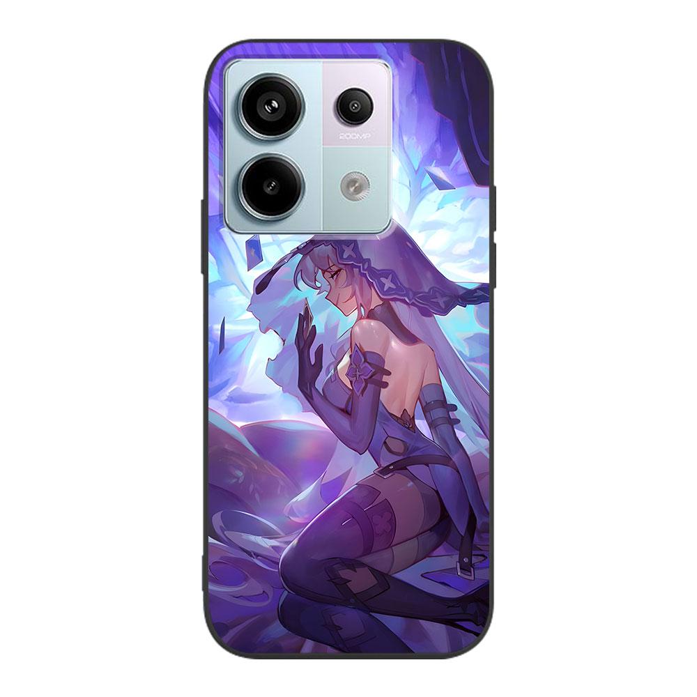 Black Swan Star Rail Game Case for Xiaomi Redmi 10 10C 9C 9A 9i 9 Prime 9T 12 12C 10A K40 Pro Black Soft TPU Mobile Phone Cover