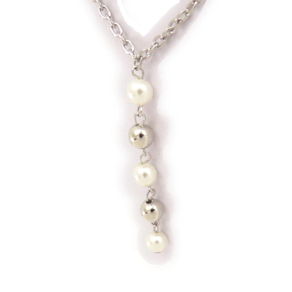 Les Trésors De Lily [J7777] - Silver Ivory 'Perla' Necklace