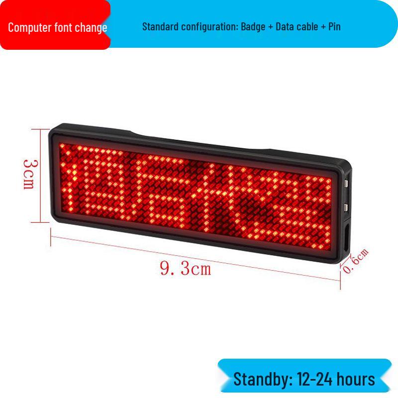 Bluetooth LED Badge Business Card Screen - Changeable Text, Scrolling Display, Mobile Adapter, Ideal for Ride-Hailing ID.