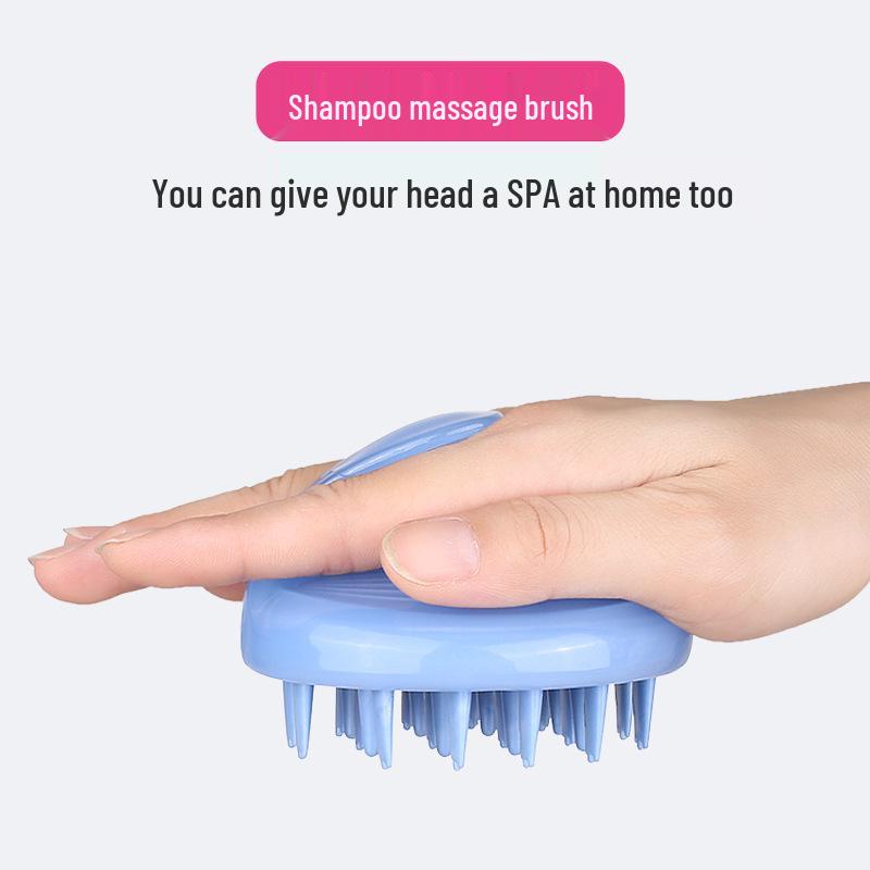 Multi-functional Scalp Massage & Cleaning Brush with Plastic Handle for Shampooing & Bathing