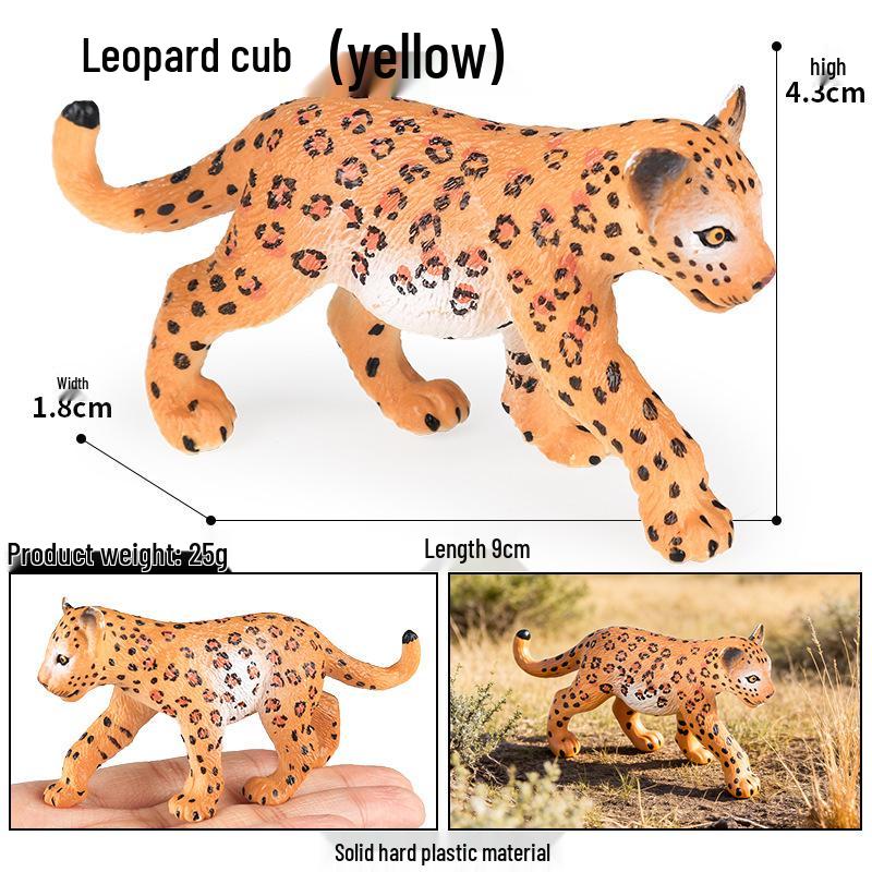 Kids' Wild Animal Model Toys: Leopard, Cheetah, Jaguar, Black Panther, Snow Leopard Figurines.