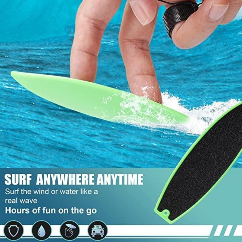 4 Pcs Finger Surfboards, Finger Surf Board for Car Window, Finger Surfing Board with String, Wind Surfboard Fingerboard for Kids Teens Adults