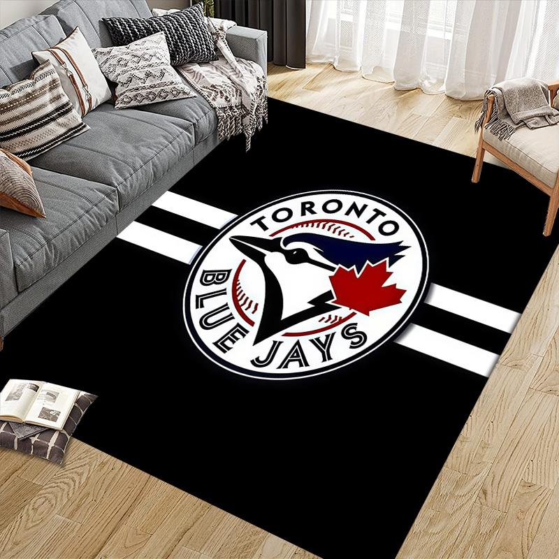 Tappeto Quadrato a Fantasia Flanella Toronto Blue Jays, Tappeto da Area, Tappeto per Soggiorno Camera da Letto Divano Sala Giochi Decorazione, Tappetino Antiscivolo