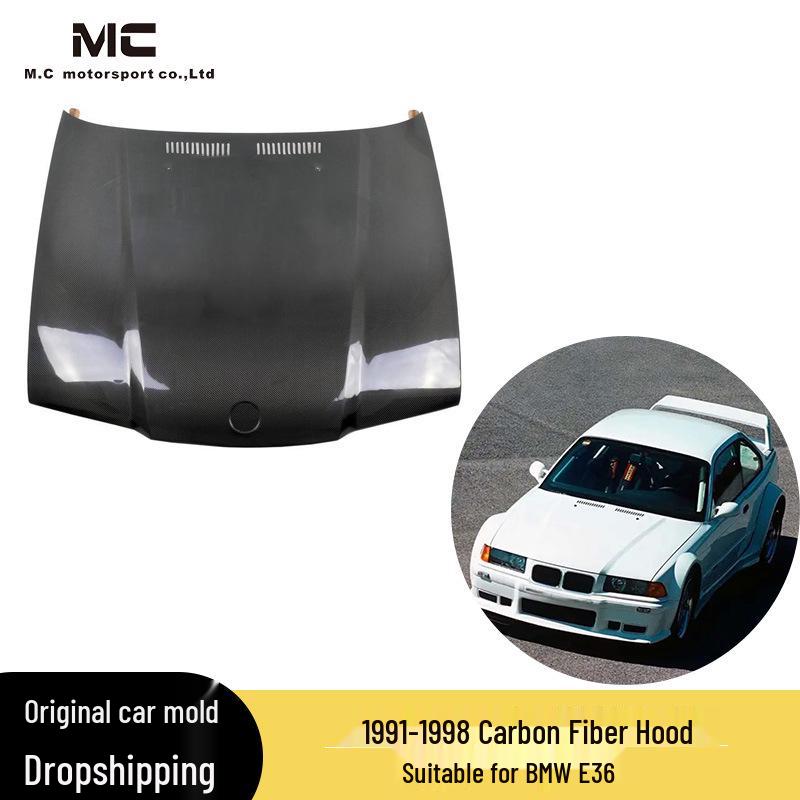 Накладка на капот из углеволокна для BMW E36 (1991-1998 гг.) Fiberglass