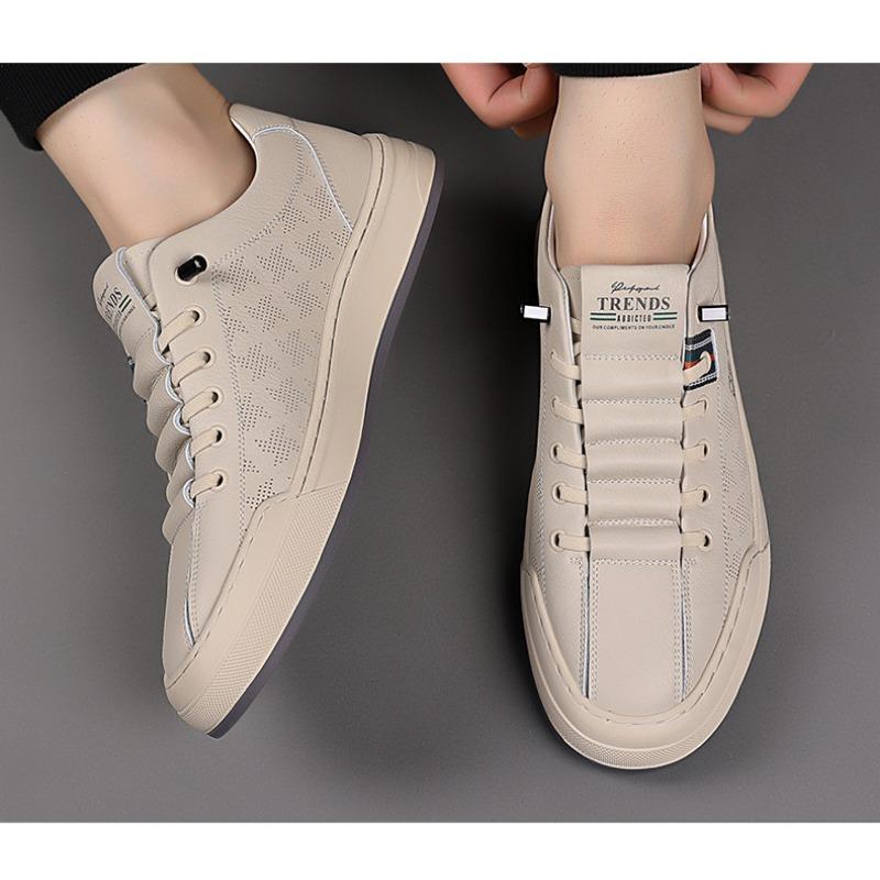 Fashion New Cowhide Hollow Platform Shoes for Man Designer Casual Soft Sole Male Sports Shoes Fashion Spring Autumn Sports Man Shoes