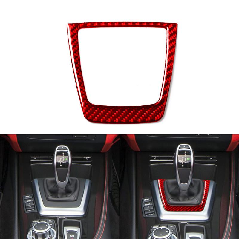 

Car Interior Gear Shift Panel Decoration Protection Carbon Fiber Sticker For BMW Z4 E89 2009-2016 Car Styling Accessories красный