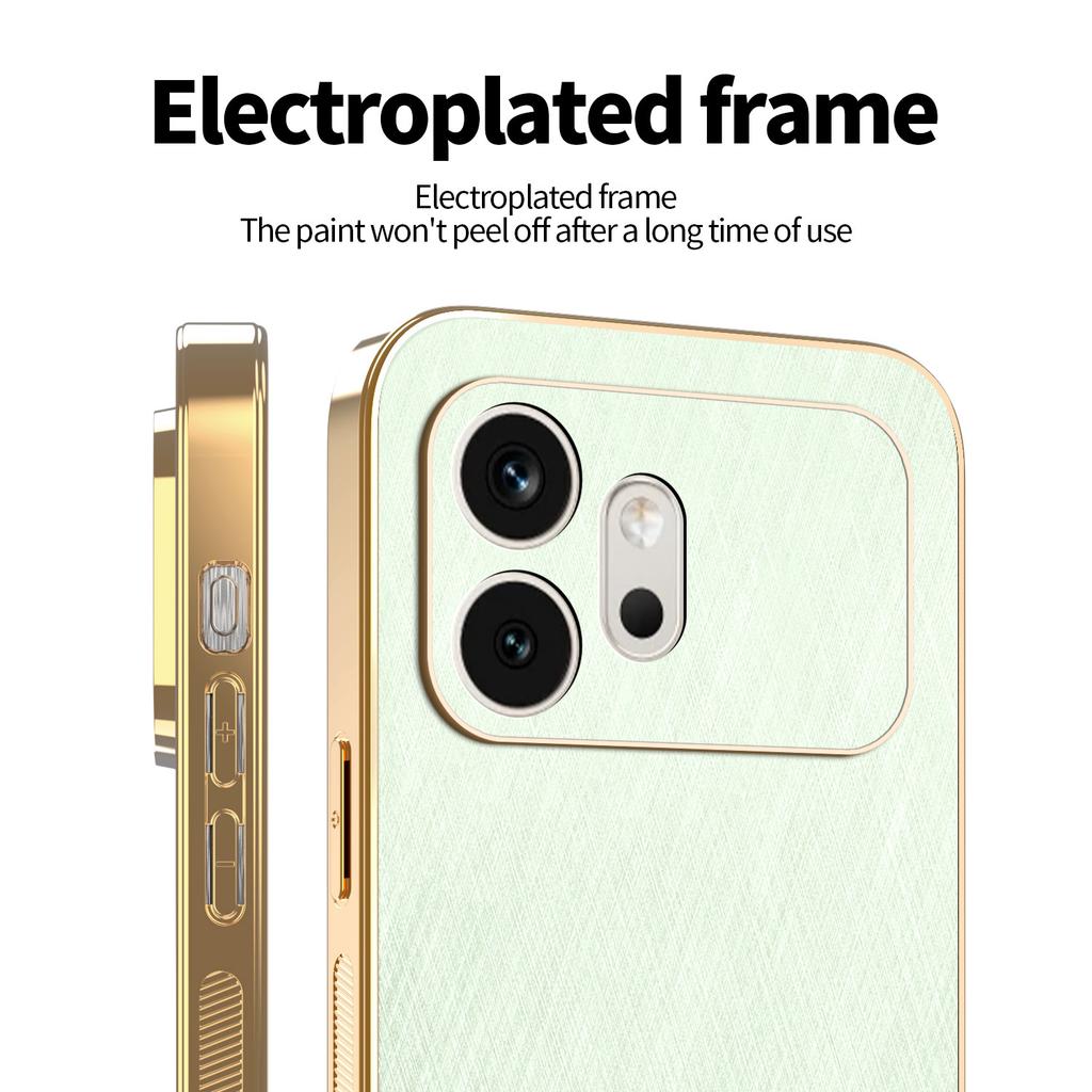 For Honor 600 600 Pro 600 Lite Full Lens Protection Phone Case with Gold Thread Texture and Anti-Fingerprint