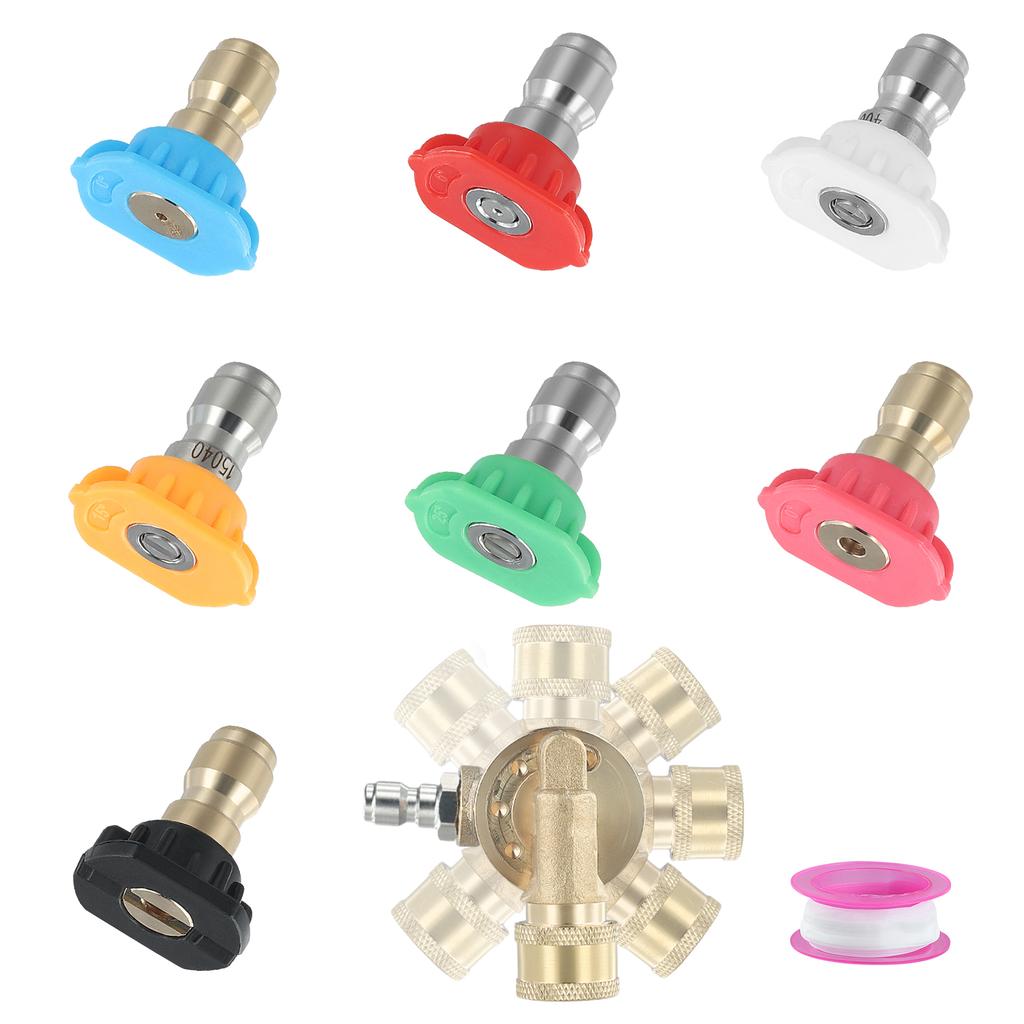 Duza Turbo pentru Mașină de Spălat cu Presiune, Duza Rotativă și 7 Duze, Conector Rapid 1/4 Inch, 4000 PSI