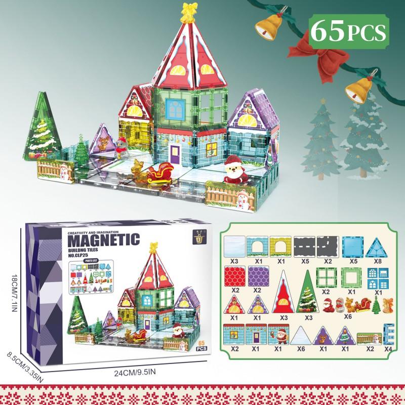 7.5cm Magnetic Building Tiles Christmas Gift Kids DIY 3D Puzzle Educational Toy Ages 4-6