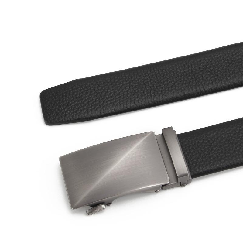 New Men's Head Leather Automatic Buckle Leather Belt Pure Real Cowhide Business Casual Belt
