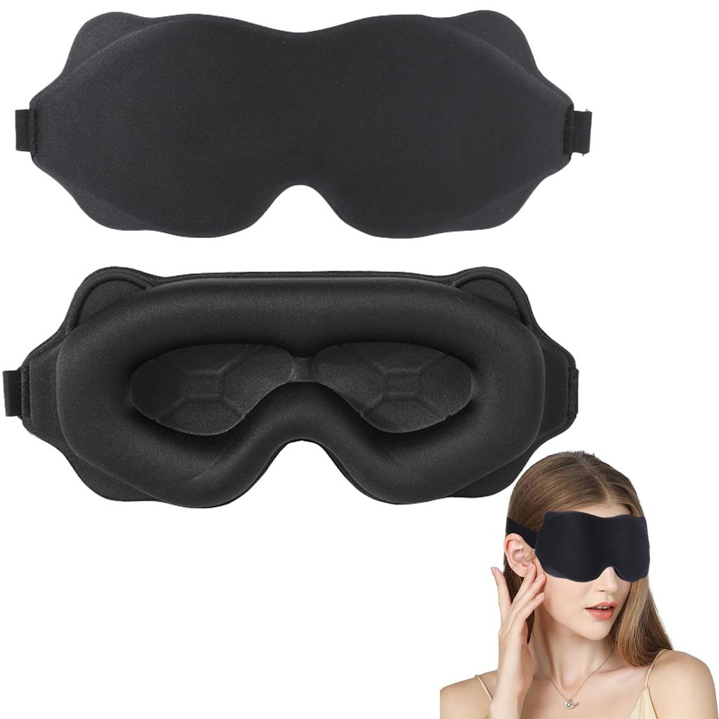 Blackout Sleep Mask for Women & Men - Sleeping Mask Zero Eye Pressure Super Soft & Comfortable with Adjustable Strap