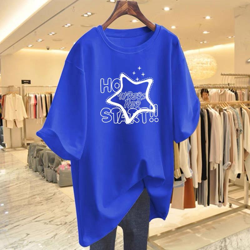 First-line big-name pick-up cotton short-sleeved t-shirt women's Korean version fashion printing versatile casual t-shirt on clothes