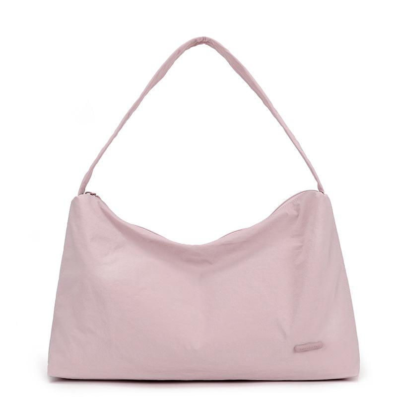 תיק כתף לנשים עם שרוך קשירה מתחת לזרוע, תיק דמפלינג פשוט עצלני בצבע אחיד לנסיעות לעבודה