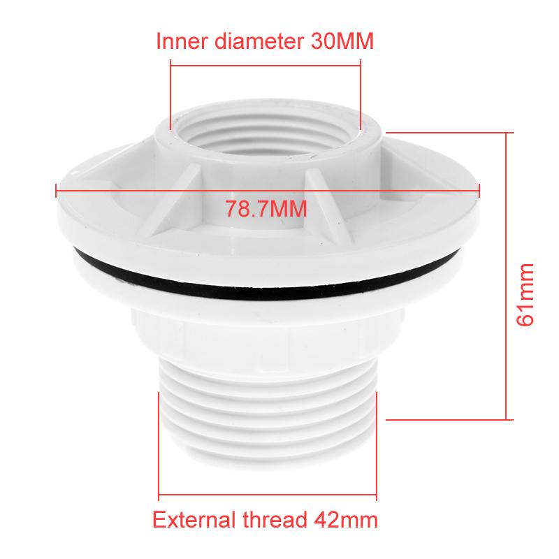 1/2 Inch PVC Bulkhead Union Fitting with Male & Female Threads, Waterproof Tank Connector for Aquarium, Water Storage Tank
