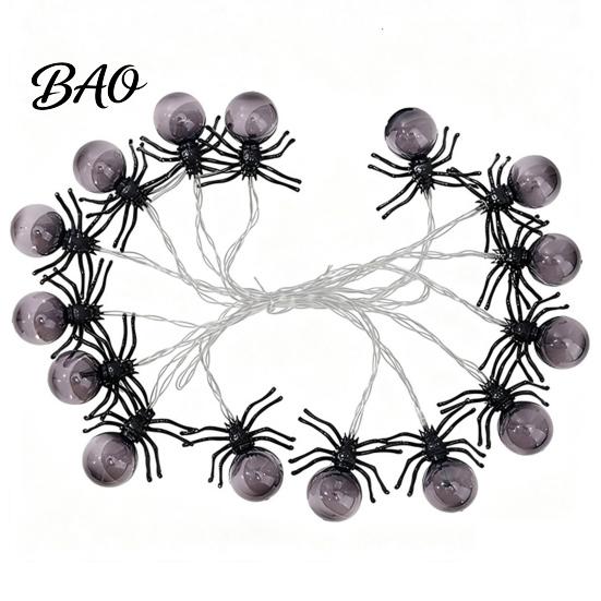 Flexible Tree Railing Wrap Lights 10/20FT Halloween String Light, Battery Powered Purple LED Large Spider/Bat Garland, Spooky Creative Holiday