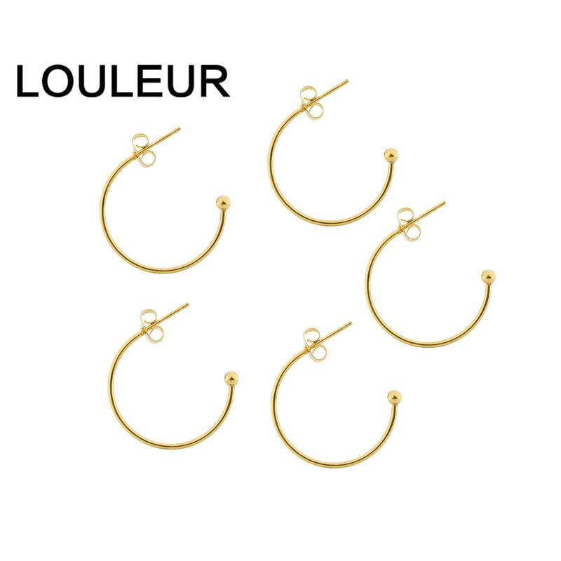 6pcs Stainless Steel C-shaped Ear Hook Earring Pendant Earrings Accessories Ear Pin DIY Handmade Earring Jewelry Making Findings