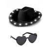 Cowboy Hat With Light And Glasses For Cosplay And Party Events